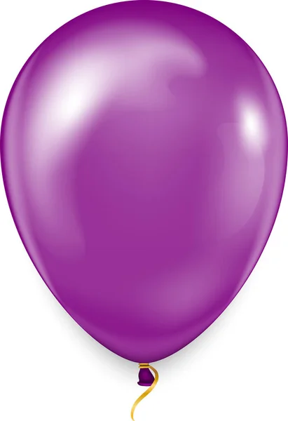 Balão Quente Colorido Roxo Realista Férias Balão Brilhante Voador Isolado —  Vetores de Stock