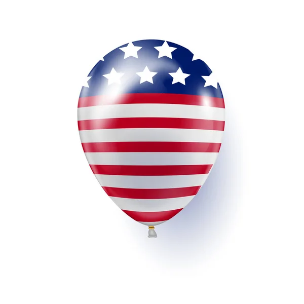 Balón Červenou Modrou Hvězdou Vlajka Usa Den Nezávislosti Července Den — Stockový vektor