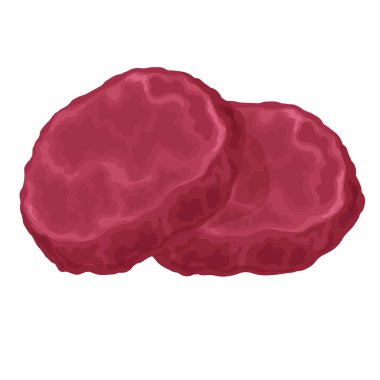 Et ürünü, çiğ pirzola, vektör biçimli biftek elementler izole edilir.