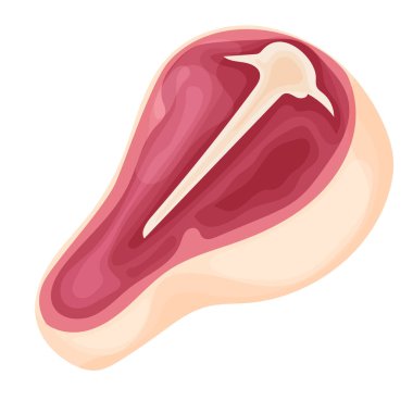 Et ürünü ve vektör formatında çiğ biftek izole edilmiştir..
