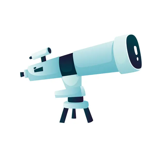 Космические Оптические Телескопы Подставке Штативе Большое Наблюдение Телескоп Иллюстрация Астрономических Лицензионные Стоковые Иллюстрации