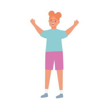 beyaz zemin üzerinde mutlu genç kız