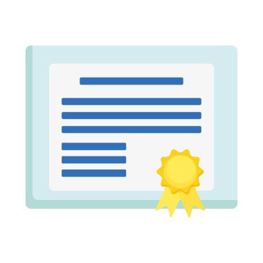 Beyaz arkaplanda akademik diploma simgesi