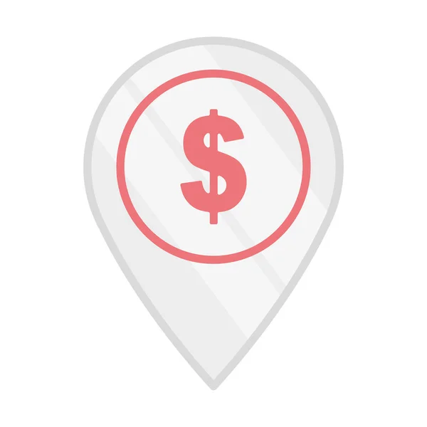 Location Pin Money Symbol — Stock Vector