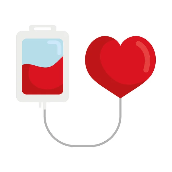 Σακούλα Αίματος Και Κόκκινη Καρδιά — Διανυσματικό Αρχείο