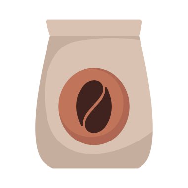 Beyaz arkaplanda kahve poşeti simgesi