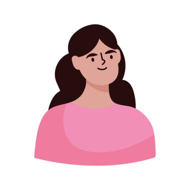 Beyaz arkaplanda yetişkin kadın simgesi