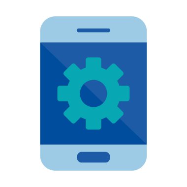 Ekranda dişli tekerleği olan akıllı telefon