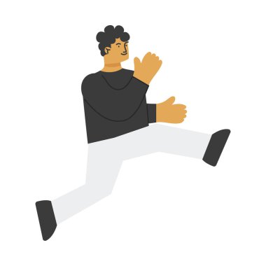 Beyaz arkaplanda erkek atlama simgesi