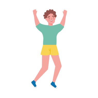 Beyaz arkaplanda mutlu çocuk simgesi