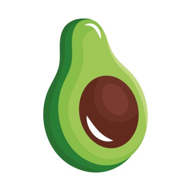beyaz arka plan üzerinde avokado simgesi
