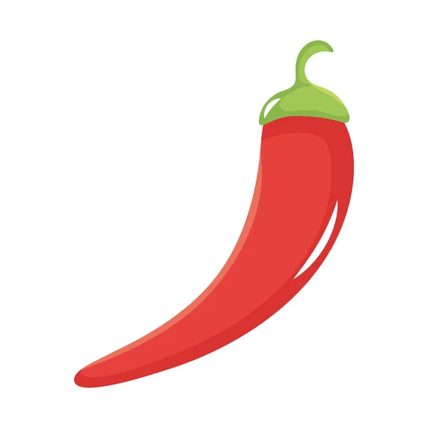 Rode Chili Peper Witte Achtergrond — Stockvector