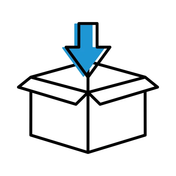 白色背景上的包装盒和箭头 — 图库矢量图片
