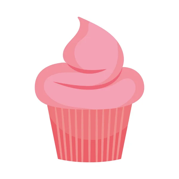 白い背景にピンクのカップケーキのアイコン — ストックベクタ
