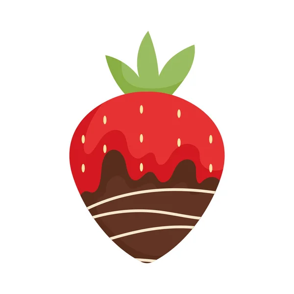Schokolade Erdbeere Symbol Auf Weißem Hintergrund — Stockvektor