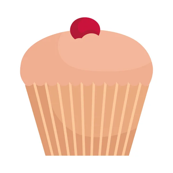 Sladký Muffin Ikona Bílém Pozadí — Stockový vektor