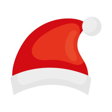 Beyaz arkaplanda noel şapkası simgesi