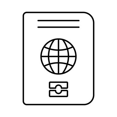 Beyaz arkaplanda pasaport simgesi