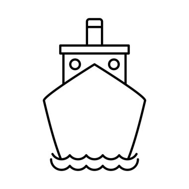 Beyaz arkaplanda gemi simgesi