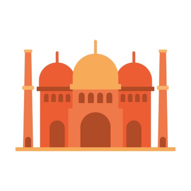 Beyaz arkaplanda Taj mahal simgesi