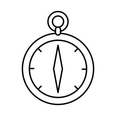 Beyaz arkaplanda klasik pusula simgesi