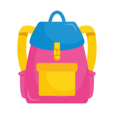 Beyaz arkaplanda renkli sırt çantası simgesi