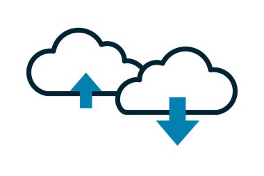 bulutlar beyaz arkaplanda simge saklar