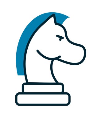 Beyaz arka planda şövalye parçası