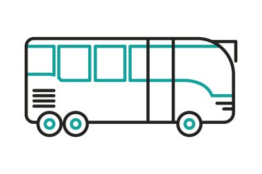 Beyaz arkaplanda şehir otobüsü simgesi