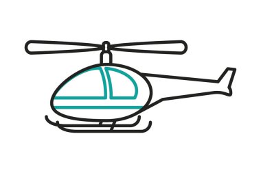Beyaz arkaplan üzerinde helikopter simgesi