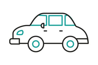 beyaz arkaplan üzerinde araba simgesi