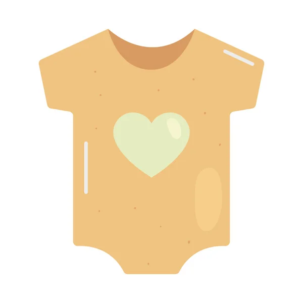 Baby Bodysuit Heart White Background — Stock Vector