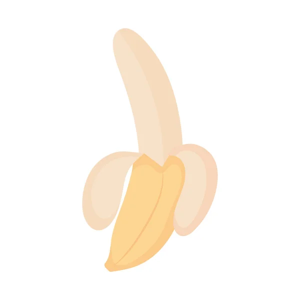 Peeled Banana Icon White Background — Stock Vector