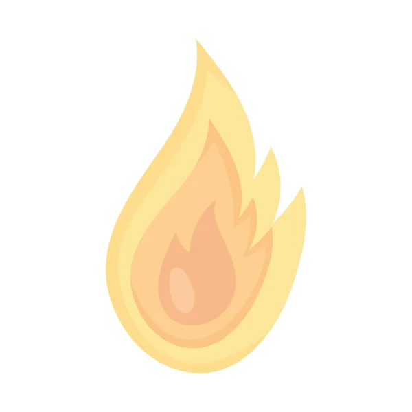 Oheň Plamen Ikona Bílém Pozadí — Stockový vektor
