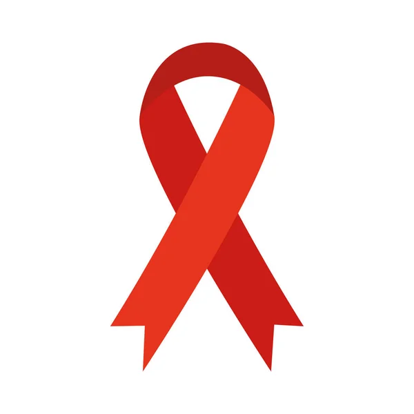 Red Aid Ribbon Icon White Background — Stock Vector