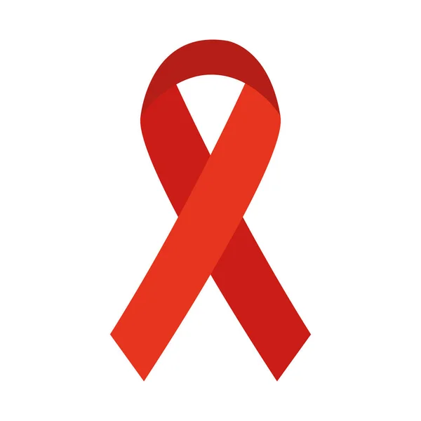 Hiv Awareness Red Ribbon White Background — Stock Vector