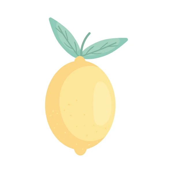 白い背景に黄色いレモンのアイコン — ストックベクタ