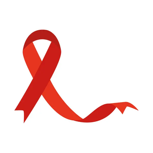 Hiv Awareness Ribbon Auf Weißem Hintergrund — Stockvektor