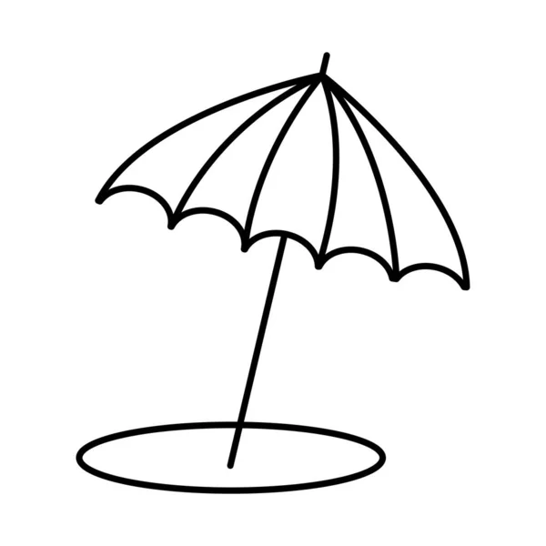 Beach Parasol Icon White Background — Stock Vector