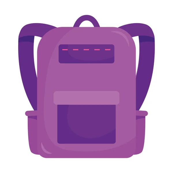 Фиолетовый Пакет Школы Белом Фоне — стоковый вектор