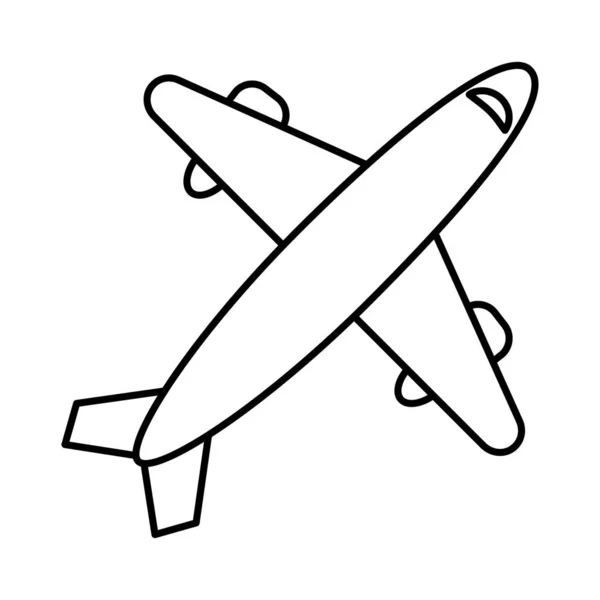 Ícone Avião Fundo Branco — Vetor de Stock