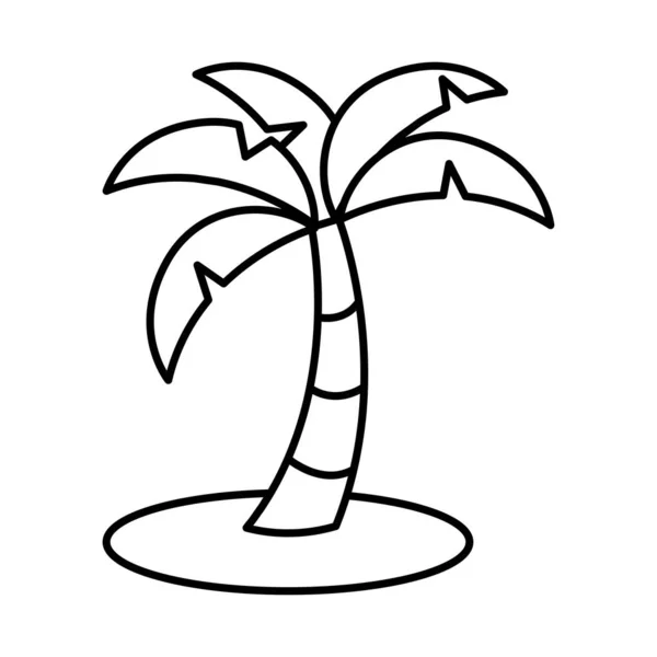 Ikona Palmy Tropikalnej Białym Tle — Wektor stockowy