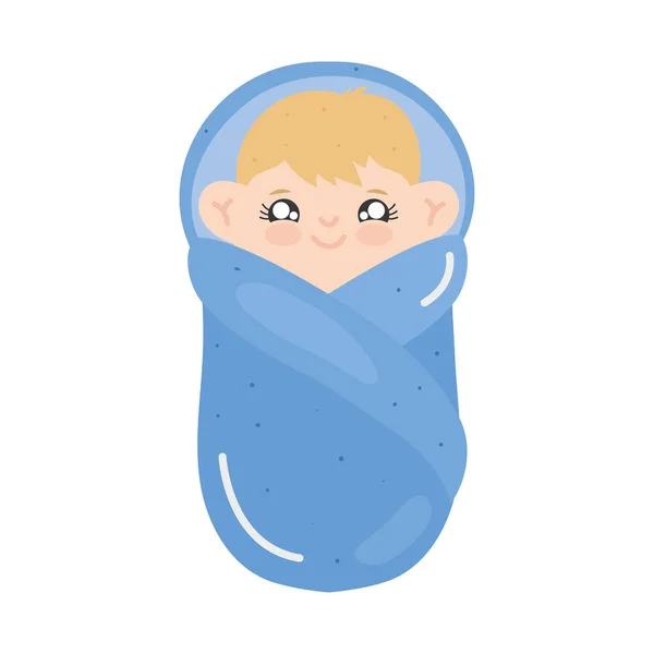 Wrapped Baby Icon White Background — Stock Vector