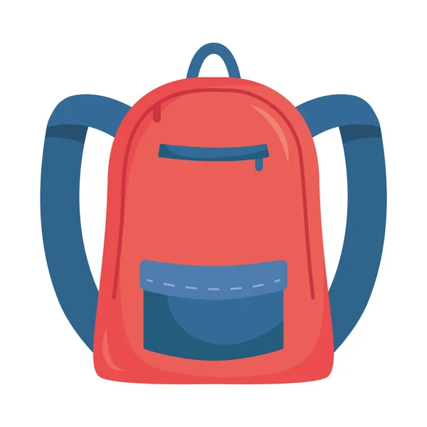 Κόκκινη Σχολική Τσάντα Λευκό Φόντο — Διανυσματικό Αρχείο