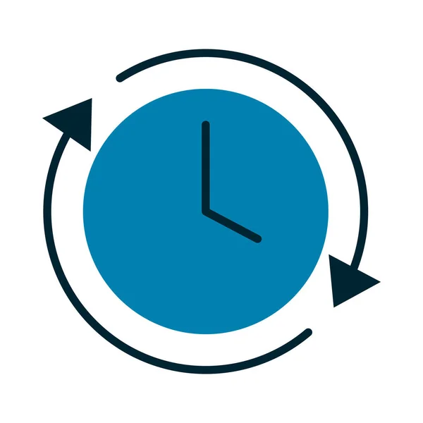 Horloge Flèches Autour Sur Fond Blanc — Image vectorielle