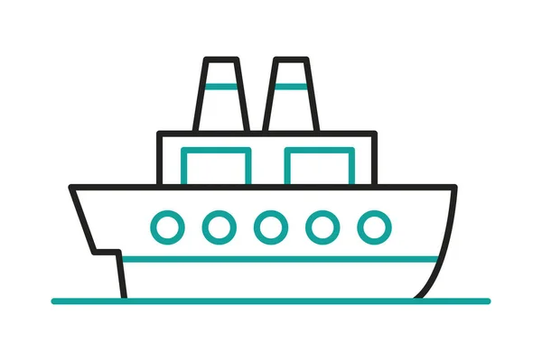 Schiff Symbol Auf Weißem Hintergrund — Stockvektor