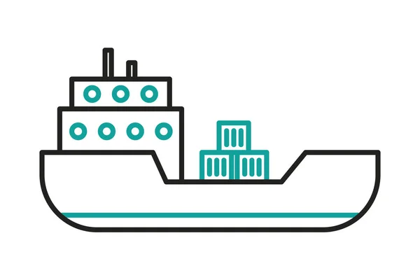 Frachtschiff Symbol Auf Weißem Hintergrund — Stockvektor