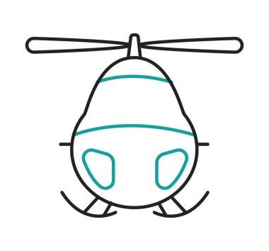 Beyaz arkaplanda helikopter simgesi
