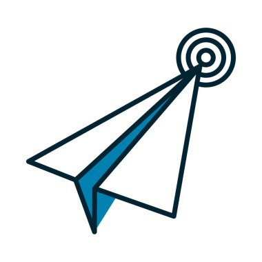 Kağıt Uçak simgesi beyaz arka plan üzerinde