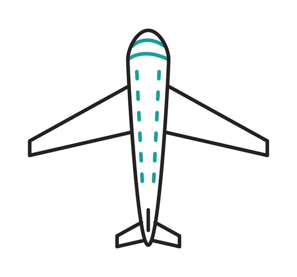 Repülőgép Ikon Felett Fehér Háttér — Stock Vector